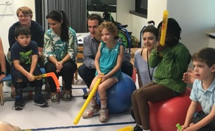 A group of children at the UQ camp.